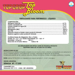 Top Bloom 1 Litro. Fertilizante De Floración / Top Crop - Morocco Growshop
