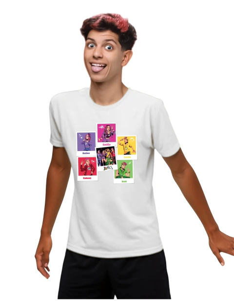 Camiseta de Algodão Dos Rosa Branca Polaroid