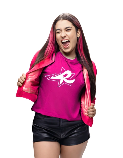 Camiseta de Algodão Dos Rosa Pink Emily