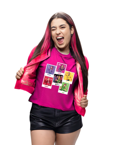 Camiseta de Algodão Dos Rosa Pink Polaroid