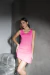 Vestido con tajo y frunce (lycra neón) - tienda online