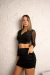 Top cruzado con mangas de tul (velvet lurex) - MandalaModa