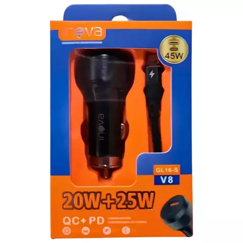 Carregador Veicular INOVA - V8 - 45W - Cabo Solto - GL16-S