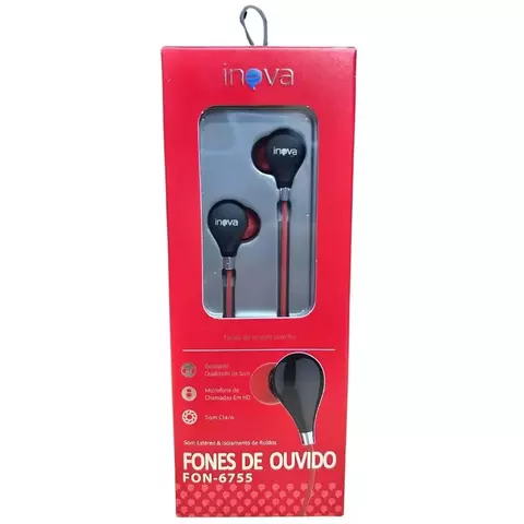 Fone INOVA - LIGHTNING - Com Microfone - FON-6755