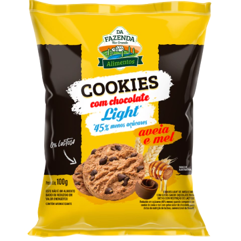 BIOSOFT COOKIES LIGHT AVEIA E MEL C/ CHOCOLATE 100G