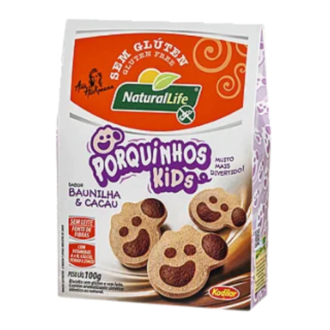 KODILAR PORQUINHOS KIDS BAUNILHA CACAU S/GLUTEN 100G - comprar online