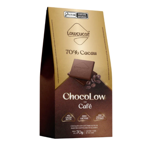 LOWCUCAR CHOCOLATE 70% CAFE 70G