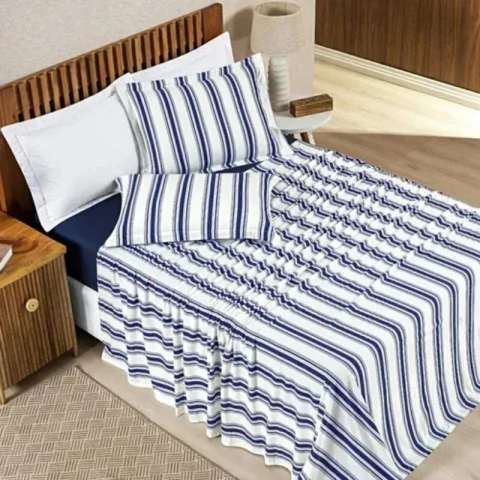 Jogo de Cama Marin 04 Peças 100% Algodão - comprar online