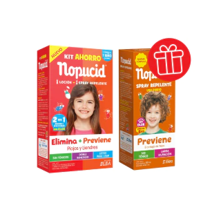 NOPUCID KIT AHORRO PEDICULICIDA LOCIÓN + REPELENTE + 2 POUCH