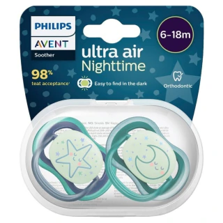 AVENT CHUPETE ULTRA AIR DECO NIGHTTIME 6-18M x 2