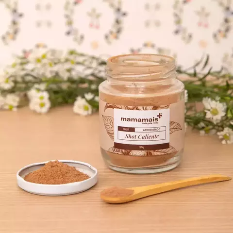 Pote de vidro do produto Shot Caliente afrodisíaco da Mamamais

