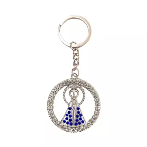 Chaveiro Redondo N S Aparecida Prata