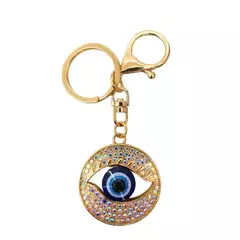 Chaveiro Dourado Olho Azul