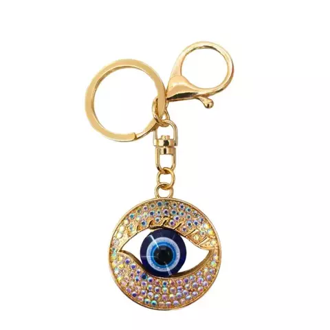 Chaveiro Dourado Olho Azul