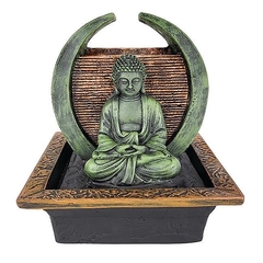 Fonte De Água Buda Meditando No Círculo Queda Parede 01126 - loja online