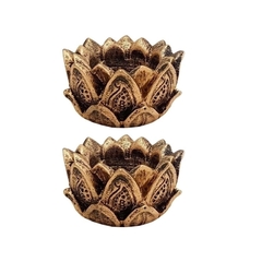 Incensário Castiçal Flor De Lótus Kit 2 unid 13044