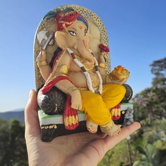 Estátua Lord Ganesha No Trono 14012 - Fraternidade PAX