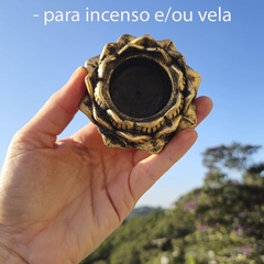 Imagem do Incensário Castiçal Flor De Lótus Com Base 13057