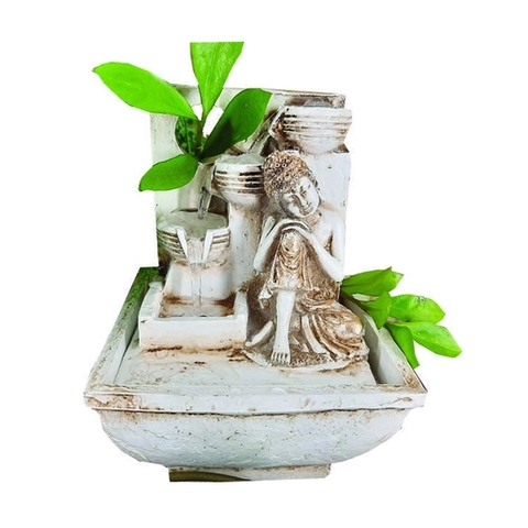 Mini Fonte De Água Buda Descansando Cascata 3 Quedas 01128