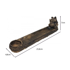 Incensário Castiçal Para Vela Incenso Gato Chinês 13048 - comprar online