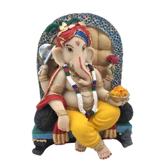 Estátua Lord Ganesha No Trono 14012