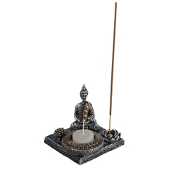 Incensário E Castiçal Base Buda Zen 13586 - comprar online