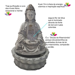 Fonte De Água Kuan Yin Flor Lótus Com Bola Giratória Led 01039 na internet