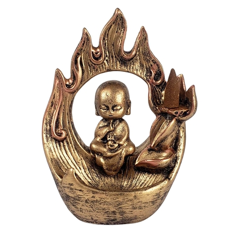 Incensário Cascata De Fumaça Com Monge No Arco de Fogo 13761