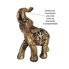 Estatueta Elefante Folhas Bibelô 14025 - comprar online