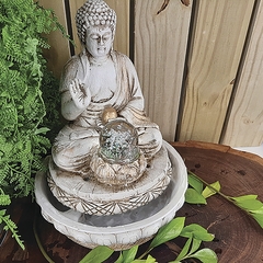 Fonte De Água Buda Da Paz Bola Giratória Efeito Led 01093 - loja online