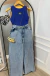 CALÇA WIDE LEG LAVAGEM CLARA