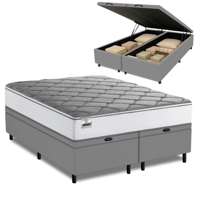 Cama Box Baú King Real Max Force Softgel 193x203x68cm - Suporta até 200 kg por Pessoa