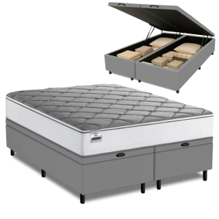Cama Box Baú Queen Real Max Force Softgel 158x198x68cm - Suporta até 200 kg por Pessoa
