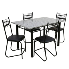 Conjunto de Mesa Sala de Jantar Tampo Granito 1,20m 4 Cadeiras Atlanta Artefamol — foto 10
