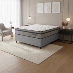 Colchão Queen Probel Molas Ensacadas Euro In 158x198x30cm Guarda Costas Stone Branco/Cinza — foto 2