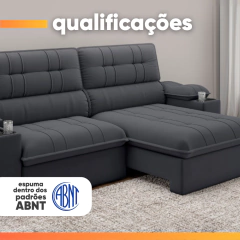 Sofá Retrátil e Reclinável 3 Lugares 2,10m c/ Porta Copos Slim Stanley — foto 7