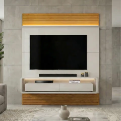 Painel Para TV Até 70 Polegadas 1,80m Ripado 2 Gavetas e Led James Dj Móveis — foto 2