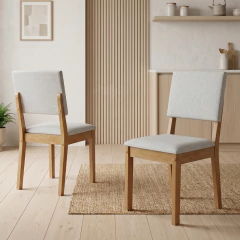 Conjunto Com 2 Cadeiras Estofadas Linho Linda Viero — foto 2