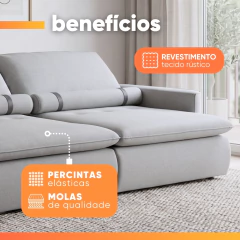 Sofá Retrátil e Reclinável 3 Lugares 2,20m Urban Hellen — foto 4