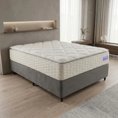 Colchão King Ortopédico Atena Molas Ensacadas Pillow Top 193x203x38cm Hip Sleep — foto 2