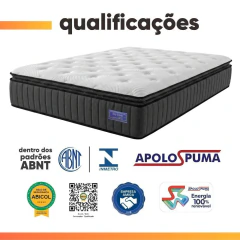 Colchão Casal Ortopédico Titã Molas Ensacadas Pillow Top 138x188x34cm Hip Sleep — foto 5