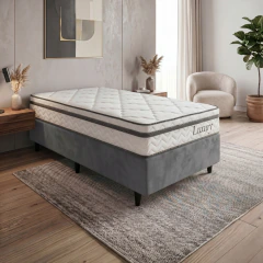 Colchão Solteiro Semi Ortopédico Molas Ensacadas Luxury 88x188x22cm King Espuma — foto 2