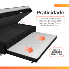 Cama Bibox com Baú Solteiro Ortopédica com Cama Auxiliar Conjugada 88x188x51cm Gabi — foto 7
