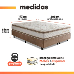 Cama Box Colchão King Espuma D33 Double Face 193x203x65cm Hellen — foto 3