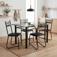 Conjunto de Mesa Sala de Jantar Tampo Granito 1,20m 4 Cadeiras Atlanta Artefamol — foto 11