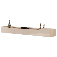 Rack Suspenso para Painel ou TV até 75 Polegadas 2,18m 3 Gavetas Efraín Off White — foto 1