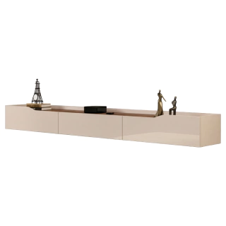 Rack Suspenso para Painel ou TV até 75 Polegadas 2,18m 3 Gavetas Efraín Off White