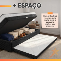 Cama Bibox com Baú Solteiro Ortopédica com Cama Auxiliar Conjugada 88x188x51cm Gabi — foto 8