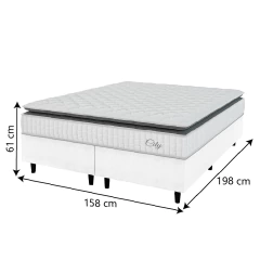 Cama Box Colchão Casal Queen Molas Ensacadas City Pillow Top 158x198x61cm Hellen — foto 8