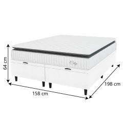 Cama Box Colchão Baú Casal Queen Molas Ensacadas City Pillow Top 158x198x64cm Hellen — foto 10
